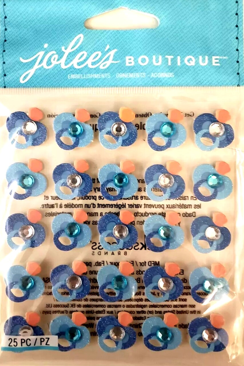 Jolee's Boutique Blue Glitter Pacifier Repeats Dimensional Stickers